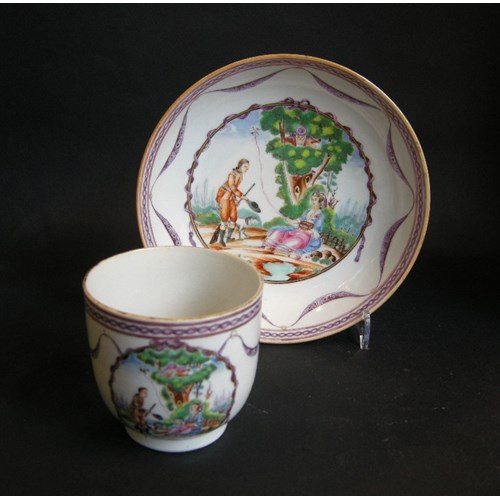 Cup and saucer porcelain - after a engraving of Moreau le Jeune Chinese export